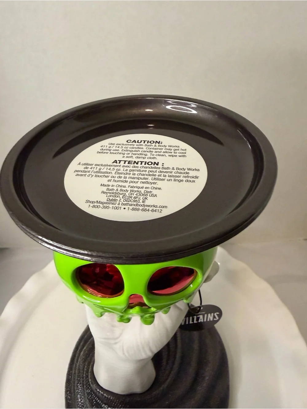 Bath & Body Works Green and Red Villains Skull Lantern Holder